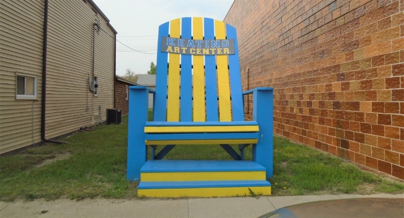 Channing Ogden designed the giant chair located east of Keating Arts Center.
